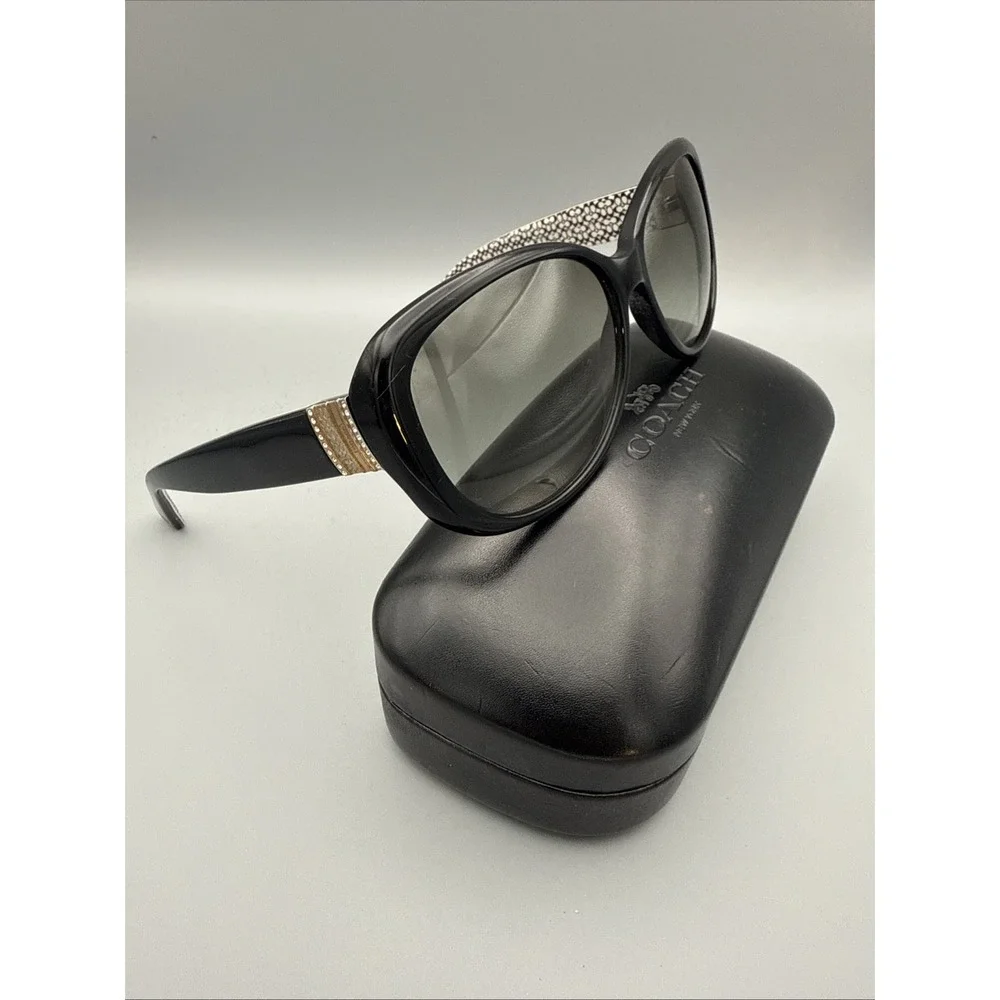 Coach Authentic Sunglasses HC8040B (L30 Keri) Iconic Coach logo crystal & BkCase